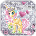 Cute Princess Unicorn Keyboard Icon
