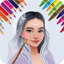 Princess Color by number - Princess Coloring book