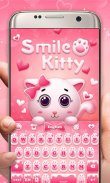 Smile Kitty GO Keyboard Theme screenshot 0