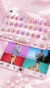 Pink Pearl Luxury Heart Keyboard Theme screenshot 0