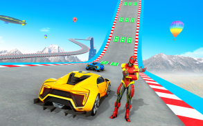 Superhero Car Racing Stunts Mega Jumping Game 2021 screenshot 0