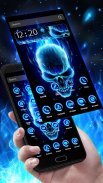 3D Blue Flaming Skull Theme Launcher screenshot 3