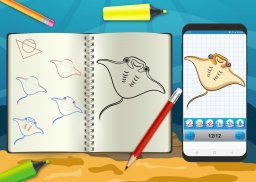 Learn to Draw Cute Chibi Sea Animals Step by Step screenshot 5