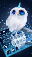 Night Unicorn Owl Keyboard Theme screenshot 2
