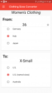 Clothing Sizes Converter screenshot 3