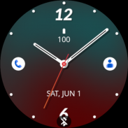 Green Red Analogue Watch Face screenshot 0