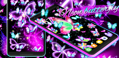 Neon butterfly glow wallpapers