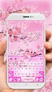 Pink Spring Blossom Keyboard Theme screenshot 2