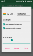 Open in whatapp | Chat without Save Number screenshot 1