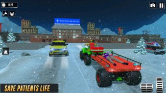 Snow ATV Quad Bike Ambulance Rescue Game screenshot 1