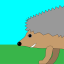 Hedgehog and apples Icon