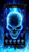 3D Blue Flaming Skull Theme Launcher screenshot 4