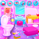 Baby Boy Modern Train Clean Up Icon