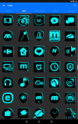 Flat Black and Cyan Icon Pack Free screenshot 23