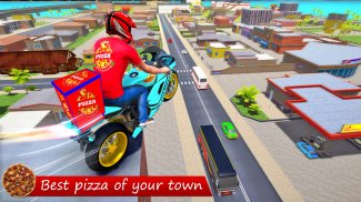 Pizza Biker Boy Moto Racing 3D screenshot 2