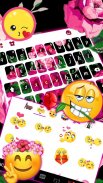 Hot Pink Roses Keyboard Theme screenshot 0