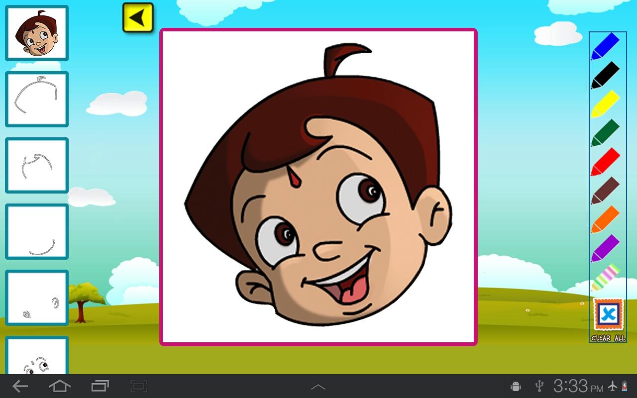 how to draw chota bheem | drawing step by step - YouTube