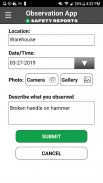 Safety Observations App | SR screenshot 1