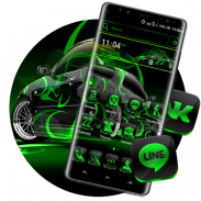 Neon Green Car Launcher Theme screenshot 2