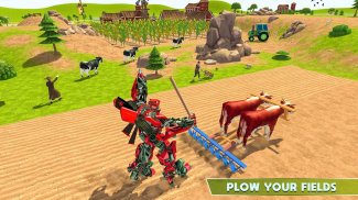 Super Robot Farmer Village Tractor Farming screenshot 2