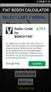 Radio Code FITS Bosch Fiat screenshot 3