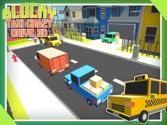 Taxi Blocky loco Drive Sim 3D screenshot 5