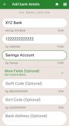 Account Number/Bank Informatio screenshot 1