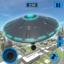 Alien volante UFO Simulator nave spaziale Terra Icon