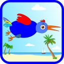 Funny Bird. At the beach Icon