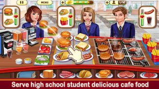 Haute fille café école: hamburger jeu de cuisine screenshot 5