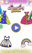 تلوين ورسم الفستان اللامع للأطفال screenshot 5