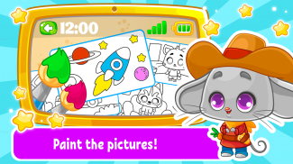 Học máy tính bảng: Tô màu hình ảnh Trò chơi trẻ em screenshot 11
