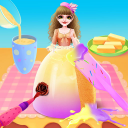 Queen Skirt Cake Making Icon