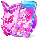 Pink butterfly live wallpaper