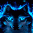 Blue Neon Wolf LWP Icon