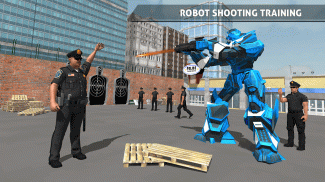 الشرطة روبوت سيارة لعبة - الشرطة طائرة النقل screenshot 3