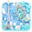 Turquoise diamant Papillon fond d'écran en direct Icon