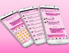Ribbon Pink Black SMS Pesan tema screenshot 6