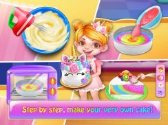 Bolo de unicórnio do arco-íris: jogos de cozinha screenshot 1