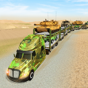 US Army Train Transporter Truck Driving Games Icon