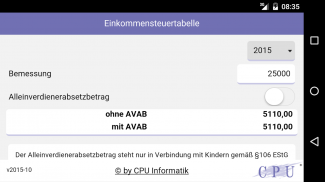 Einkommensteuertabelle screenshot 0