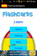 Spanish Flashcards to learn screenshot 1