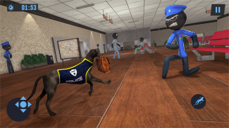 Stickman Police Dog Prison Chase Game screenshot 1