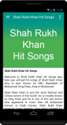 Shah Rukh Khan Hit Songs screenshot 1