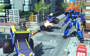 US Police Monster Truck Transform Robot War Games screenshot 1