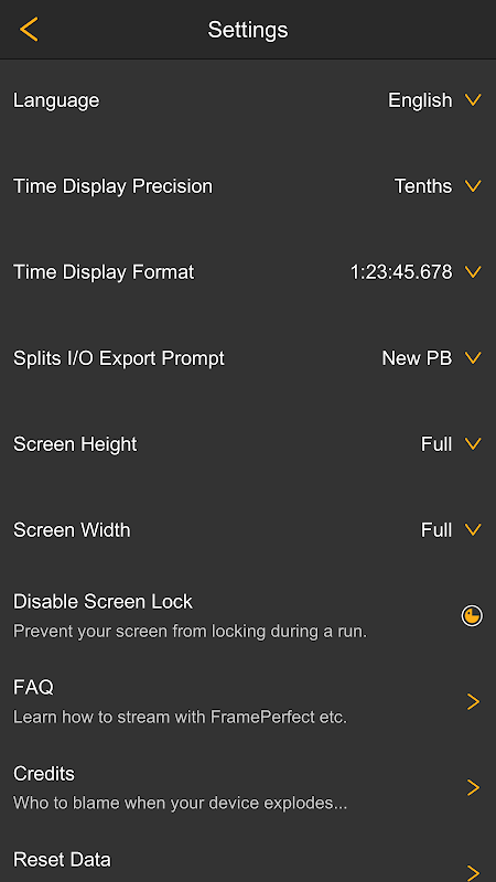 Descarga de APK de FramePerfect Speedrun Timer para Android