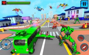 Flying Bus Robot Transform War- Police Robot Games screenshot 2