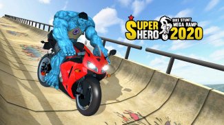 Super Hero Bike Mega Ramp - Stunt Racing Adventure screenshot 11