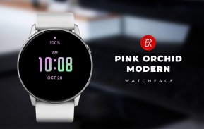 Pink Orchid Modern Watch Face screenshot 1