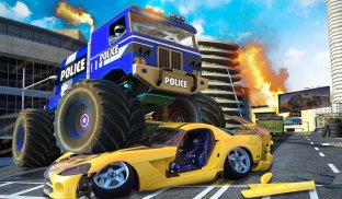 US Police Monster Truck Transform Robot War Games screenshot 6